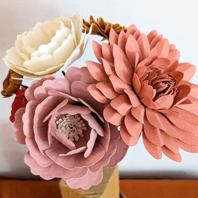 Bouquet de Fleurs en Papier – Douceur Rosée