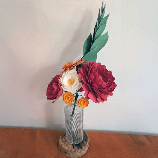 Bouquet tons rouge rosé et orange